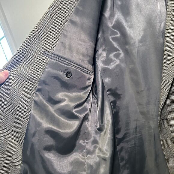 CHAPS Blazer Gray Glen PLAID Men 44L Sport Coat 2 Button Jacket Lined NWOT - Picture 8 of 8